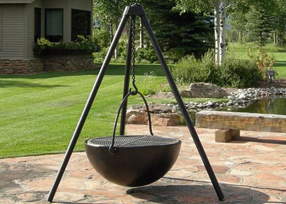 Outdoor Camping Hemisphere BBQ Grill , Hanging Fire Pit Bowl
