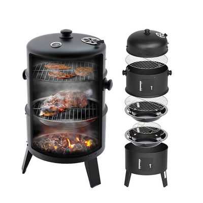 Smoker Barbecue 3 In 1 Multifunction Portable Charcoal Bbq Grill 18" Height