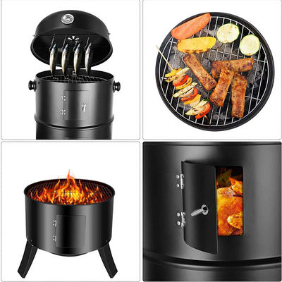 Smoker Barbecue 3 In 1 Multifunction Portable Charcoal Bbq Grill 18&quot; Height