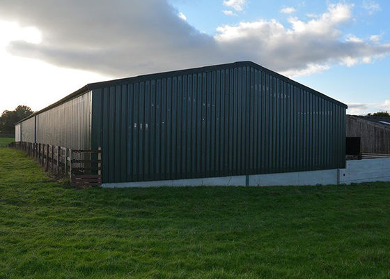 Length 12 Meter Prefab Metal Warehouse With Vented Side Cladding