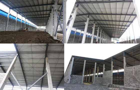 Customized 50mm Panel Steel Frame Warehouse Q235b Prefabricated